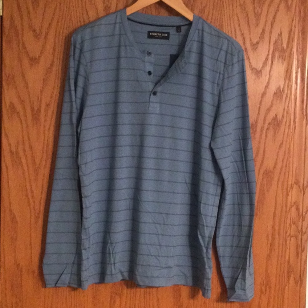 Kenneth Cole A Techni-Cole Product Long Sleeve Shirt Blue Heaven​